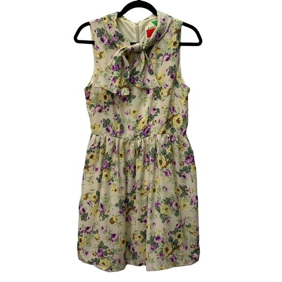 Vintage Fervour Womens Medium Floral Flowy Slip Dress Sleeveless Purple 80s 90s - Picture 1 of 11